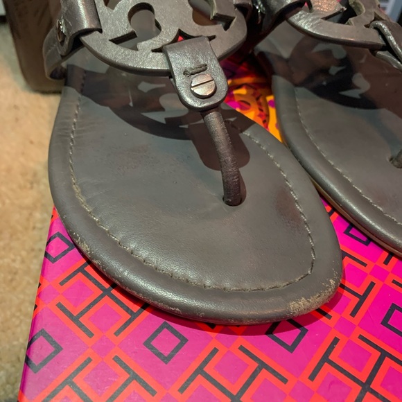 Gray Tory Burch Miller Sandals - Picture 3 of 7